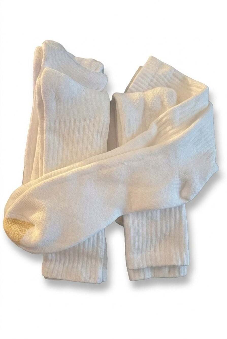 Gold Toe White Crew Socks 5 pair pack